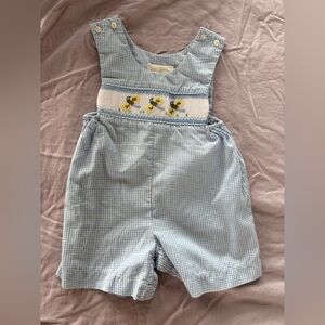 Blue Gingham Kids Overalls